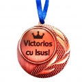 Medalie metalica cupru, Victorios cu Isus!